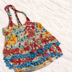 Natural Life Pom Pom Ruffle Tote Bag